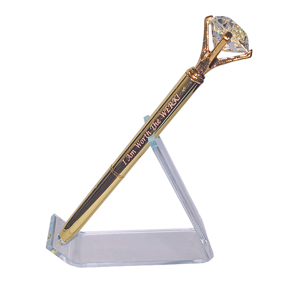 WERK your goals, dreams, and promises. This is the pen you use to fill your cup and release the day. Reprogram the way you think and feel by meditating, manifesting, declaring, and visualizing your overflow and use this pen to do it. 